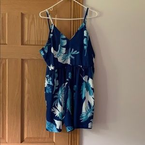 Blue floral romper